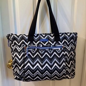NEW Vera Bradley Lighten Up Weekender Chevron Dots Print Expandable Travel Bag